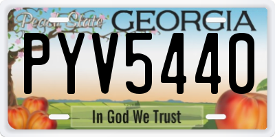 GA license plate PYV5440