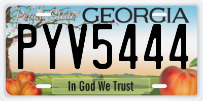 GA license plate PYV5444