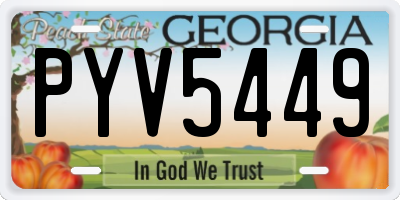 GA license plate PYV5449