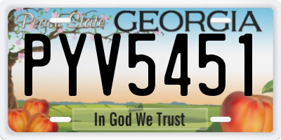 GA license plate PYV5451