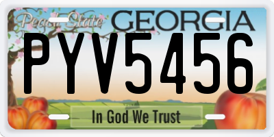 GA license plate PYV5456