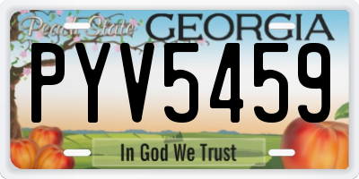 GA license plate PYV5459
