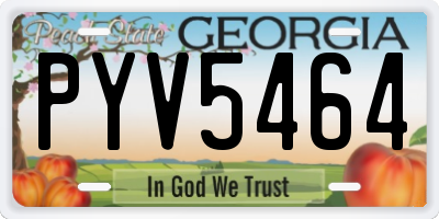 GA license plate PYV5464