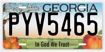 GA license plate PYV5465