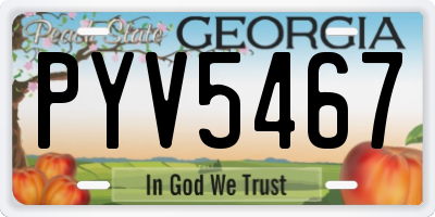 GA license plate PYV5467