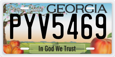 GA license plate PYV5469