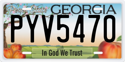 GA license plate PYV5470