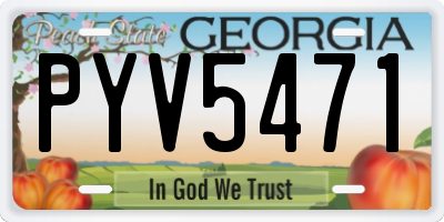 GA license plate PYV5471