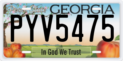 GA license plate PYV5475