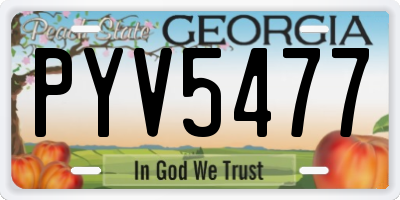 GA license plate PYV5477