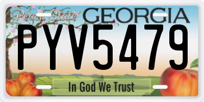 GA license plate PYV5479