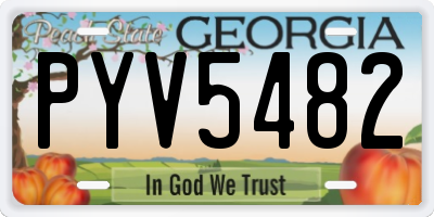 GA license plate PYV5482