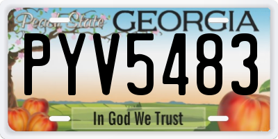 GA license plate PYV5483