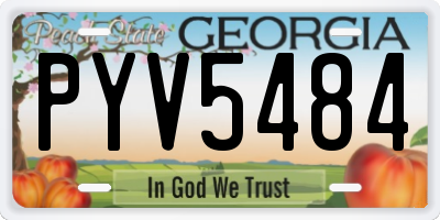 GA license plate PYV5484