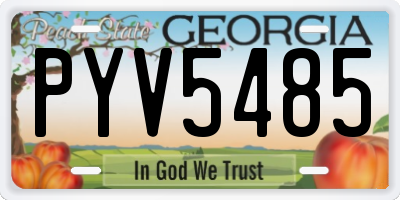 GA license plate PYV5485