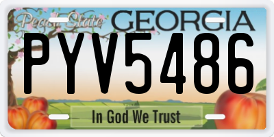 GA license plate PYV5486