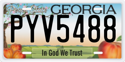 GA license plate PYV5488