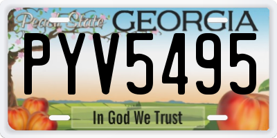 GA license plate PYV5495