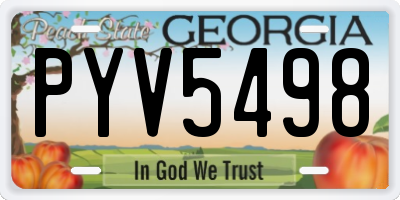 GA license plate PYV5498