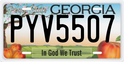 GA license plate PYV5507