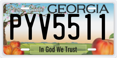 GA license plate PYV5511