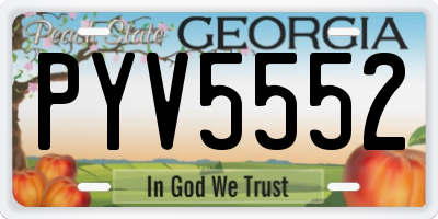 GA license plate PYV5552