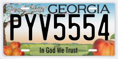 GA license plate PYV5554