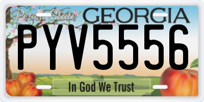 GA license plate PYV5556