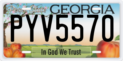 GA license plate PYV5570