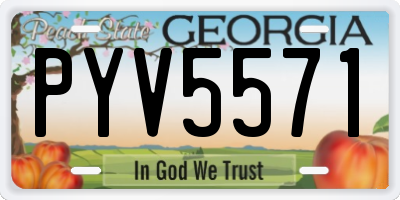 GA license plate PYV5571