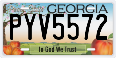 GA license plate PYV5572