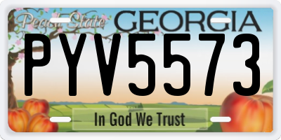 GA license plate PYV5573