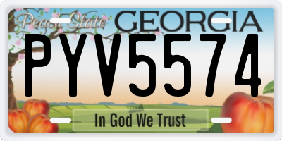 GA license plate PYV5574