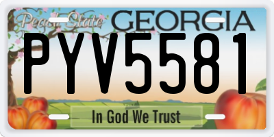GA license plate PYV5581