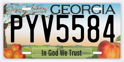 GA license plate PYV5584