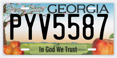 GA license plate PYV5587