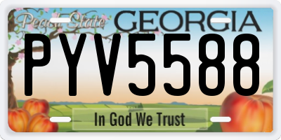 GA license plate PYV5588