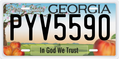 GA license plate PYV5590