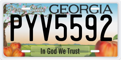 GA license plate PYV5592