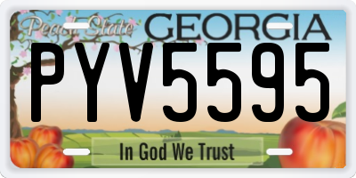 GA license plate PYV5595
