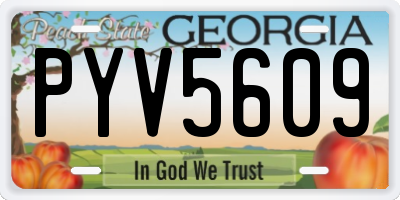 GA license plate PYV5609