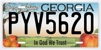 GA license plate PYV5620