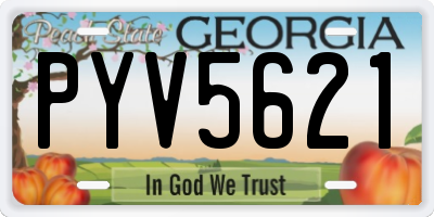 GA license plate PYV5621