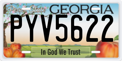 GA license plate PYV5622