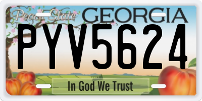 GA license plate PYV5624