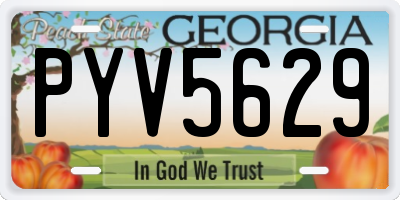 GA license plate PYV5629