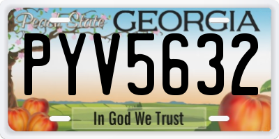 GA license plate PYV5632