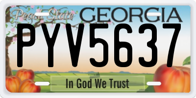 GA license plate PYV5637