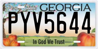 GA license plate PYV5644