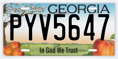 GA license plate PYV5647